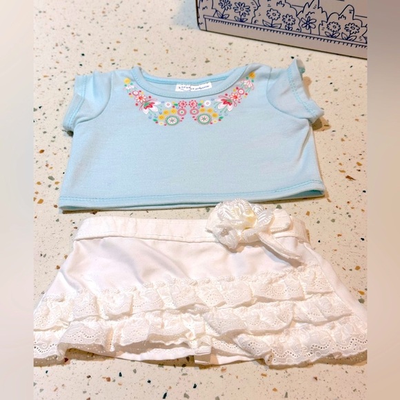 Build-A-Bear Light Blue‎ Top and White Lace Trimmed Skirt, Plush NOT Included - Picture 2 of 8